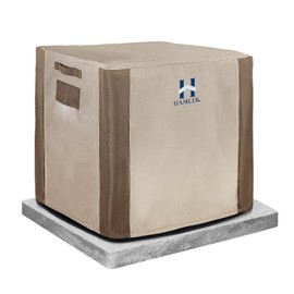 HAMLER Air Conditioner Cover for Outside Units, Outdoor AC Cover for Window Unit- 420D Heavy Duty Fabric Waterproof Winter AC Protector Central Unit Square Fits up to 24"L*24"W*30"H