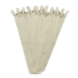 AMORNPHAN - 10 unidades de cinta de encaje invisible de seda de 16 pulgadas, cierre oculto para ropa, manualidades, cierre oculto, herramientas de costura para coser a medida, manualidades #3 (beige, 16 pulgadas)