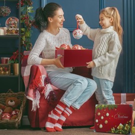 GUOZI Collapsible Storage Box, Decorative Memory Box with Lid & Metal Reinforced Corners, Cardboard File Bin with Handles, Organizer Gift Box for Keepsake Toy Photos Office Nursery Wardrobe Bookshelf