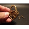 Antique Vintage Style Cast Iron Trunk Chest Box Heart Padlock