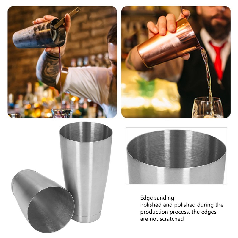 Cocktail Shaker Cup Kit Stainless Steel Bartender Shaking Tins Bartending