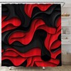 AMFD Black Red Shower Curtain Modern Abstract Geometric 3D Gradient