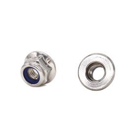 binifiMux 30pcs 304 Stainless Steel M5-0.8mm Hex Flange Nylon Inserted Self Lock Nuts