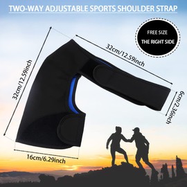 FERCAISH One-shoulder Adjustable Brace, Sports Protection Shoulder Strap Brace for Sleeping Outdoor Lifting Sports, Relieve Chronic Tendinitis Pain, Breathable Sports Protective Gear(R)