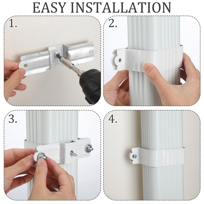 Hicarer 6 Sets Gutter Downspout Straps 2x3 and Downspout Wall
