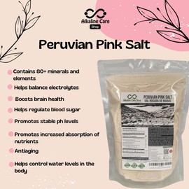 ALKALINE CARE SHOP - Peruvian Pink Salt - Gourmet Salt from Maras - Sal de Maras - Harvested by hand | 21 oz. (600gr) | (PERUVIAN PINK SALT, FINE GRAIN)
