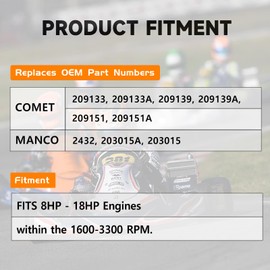 BRIDOIF 40 Series Torque Converter Kit, Clockwise 7/8" Driven Bore for 8-16HP Engine, replace Comet 40D Series Go Kart Clutch models 209133A, 209133, 209139, 209151A, Manco 2432