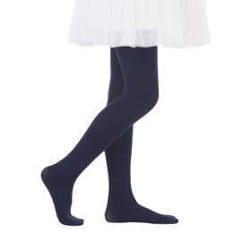 Paralinda Girls Semi-Opaque Tights 50 Den (6-8, Navy Blue)