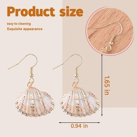Beach Themed Birthday Gifts for Women Vacation Summer Earrings for Women Ocean Beach Dangle Earrings for Women Boho Sea Shell Earrings Cute Seashell Drop Earrings Hypoallergenic Dangle Earrings Boho