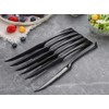 Lemeya Stainless Steel Black Steak Knives Set of 6,Forge Steak