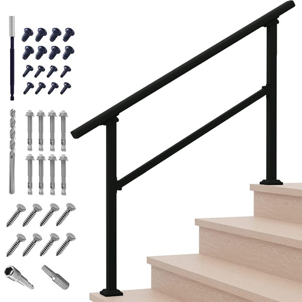 Handrails for Outdoor Steps,1-4 Step Stair Handrail & Indoor Stair