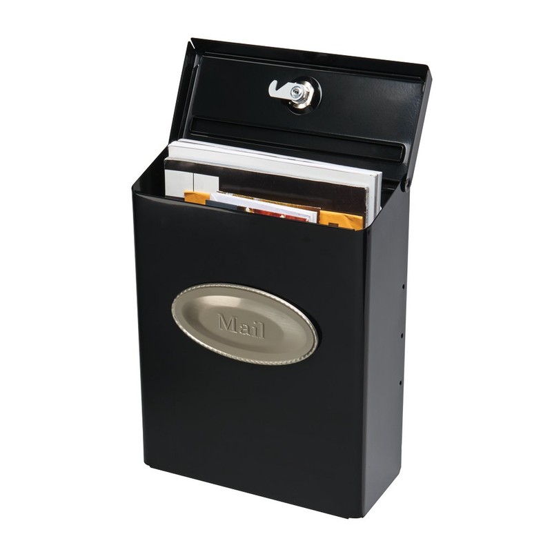 Gibraltar Mailboxes Designer Locking Medium Capacity Galvanized Steel Black, Wall-Mount