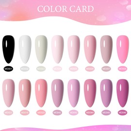 MSRUIOO 20PCS Gel Nail Polish Set, 16 Colors Nude Gel Nail Polish Kit, Soak Off UV/LED Nail Polish Nail Art Design Salon Home Gifts for Women