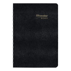 Brownline 2023 Monthly Planner, International Collection, 14 Months, December 2022 to January 2024, Twin-Wire Binding, 11" x 8.5", Black, Trilingual (CBT735W.BLK-23)