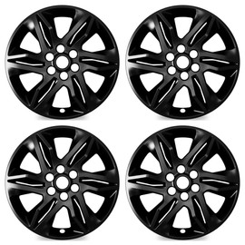 18 inch Wheel Skins Compatible with Chevy Blazer 2019 2020 2021 2022 Wheel Covers; Set of 4 Pack; Glossy Black