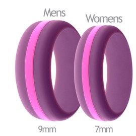 FLEX Ring - Womens Mens Purple Silicone Ring - Changeable Color Bands - Many Colors - Safe, Durable, Everyday Wear Wedding Band - 1 Ring - Sizes 4-16