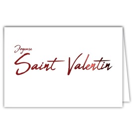 69-5154 Happy Valentine's Day Card 14 February I Love You Lovers' Day Declaration of Love Text Glossy Red for Couples with White Envelope 12 x 17.5 cm Made in France