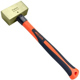 WEDO Brass Sledge Hammer 1lb, Double Face, 12" Length, Plastic Handle, 16 oz, German Style