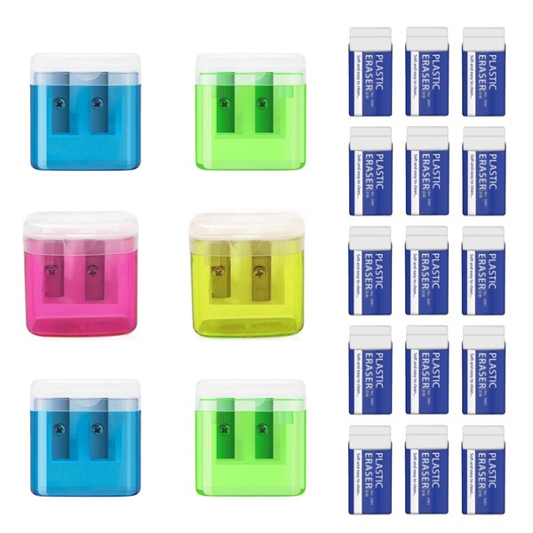 21-Piece Sharpener Set with Tin and Sharpener with Container Set
