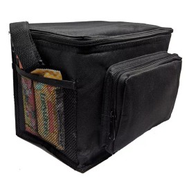 Ensign Peak 6 Pack Lunch Cooler with Side Pockets Black 9" W x 7" H x 6" D