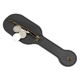 ideastore Compact Leather Coin Purse Concealed Belt Slapper for Self Defense, Black