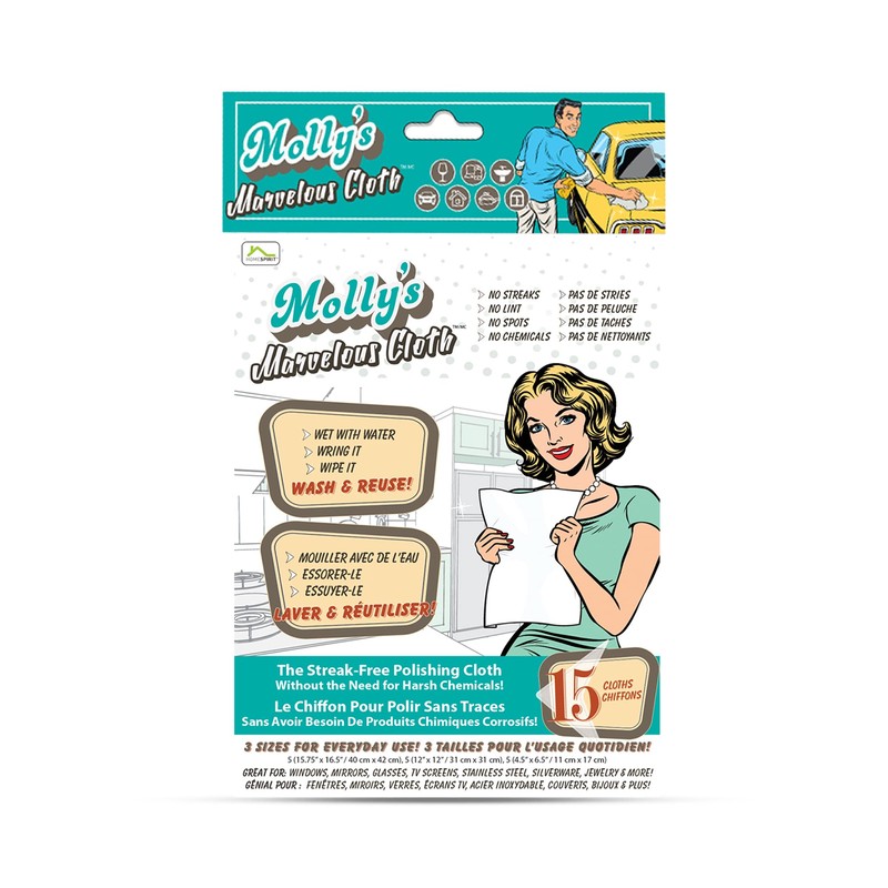 Molly's Marvelous Cloth, Streak-Free, Lint-Free Microfiber Cleaning Cloth, Polishing Cloth