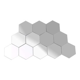 Ejoyous Espejo hexagonal, 12 unidades, moderno espejo 3D geométrico acrílico calcomanía de pared hoja de plástico extraíble espejo de arte para decoración del hogar, sala de estar, decoración de pared DIY