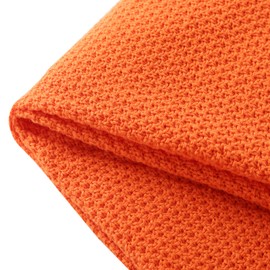 TREELY 100% Cotton Knitted Throw Blanket for Couch Chair Bed Home Decorative, Soft & Cozy Knit Throw Blanket(50"x60", Orange)