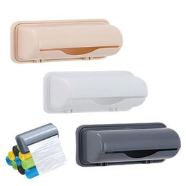 Trash Bag Dispenser, Wall Mount Garbage Bag Dispenser Small Bin Liner Kit Trash Can Liner Dispenser Wall Mount Garbage Bag Dispenser for Kitchen Bathroom Toilet (3Pcs-A)