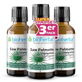 3 Pack Saw Palmetto - Saw Palmetto Saw Palmetto Extract Drops - High Dose 50ml Extract - Serenoa Repens - Supports Prostate Health, DNA Synthesis & Fertility - Vegan With Zinc - BIOHERBA