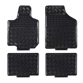 August Auto All Weather Aluminum Universal Fit Car Floor Mats Fit for Sedan, SUVS, Truck and Vans Set of 4pc (Black)