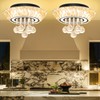 IDEQUY Modern Led Crystal Chandelier for Living Room Crystal Raindrop