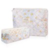 2PC Makeup Bag Set, Cute Cosmetic Bag for Women Girls,