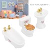 1/24 Dollhouse Miniature Bathroom Set Simulation Ceramic Bathtub Toilet Sink