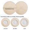 DENUOTOP Set of 6 Round Place Mats Washable Boho Braided