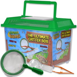 Nature Bound - Ultimate Critter Box Habitat Kit for Indoor/Outdoor Insect Collecting - Includes Net, Tweezers, and Magnifier - Gift for Boys and Girls Green