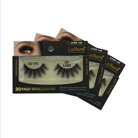 Laflare Silk Lashes 3D FAUX MINK Eyelashes, Light, Reusable, Handmade, Natural Looking, Professional Easy to Apply Eyelashes in a Knitted Style2-3 PACKS BUNDLE SPECIAL (3, SD14E)