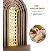 Wooden Arched Floating Shelf, Boho Rattan Wall Shelf