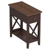 ChooChoo Rustic End Table with Drawer, Accent Small Side Table