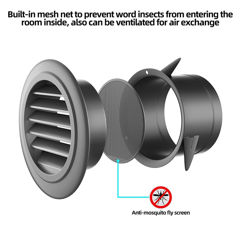4 Inch Soffit Vent for Exhaust Fan with Built-in Mesh