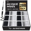 Dry Erase Markers Fine Tip, 288 Pack Black Thin Low