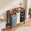 Gewudraw 3 Section Laundry Sorter with Ironing Board, Laundry Hamper