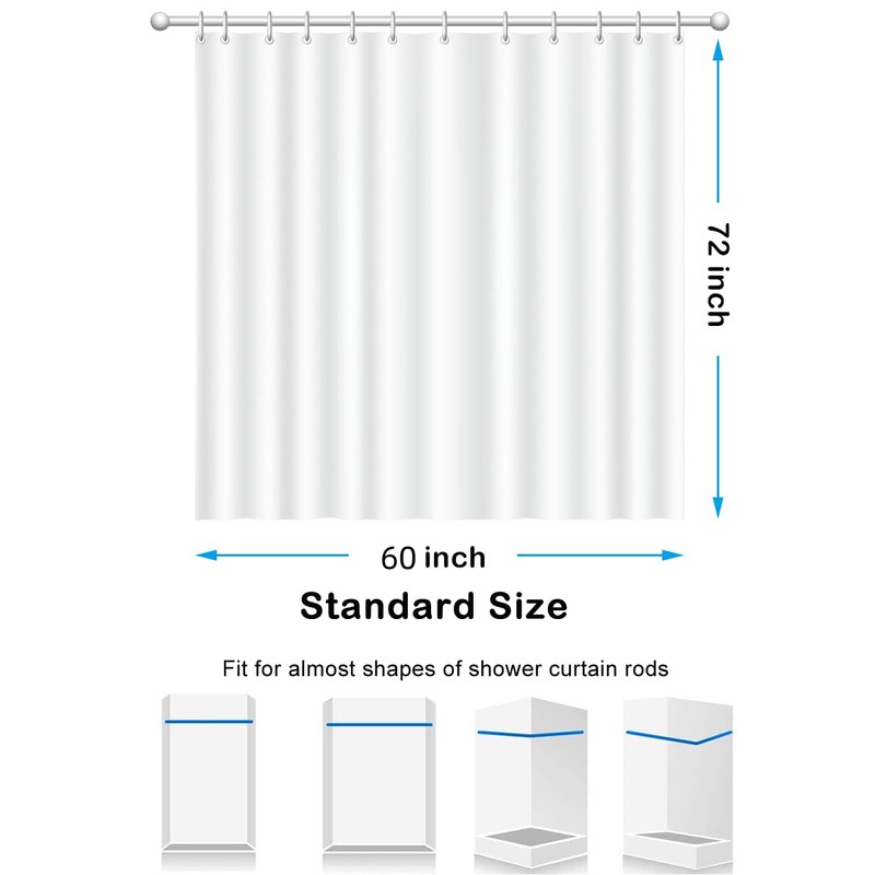 De-Mediocre Liner Shower Curtain Stall 60 x 72 inch Plastic