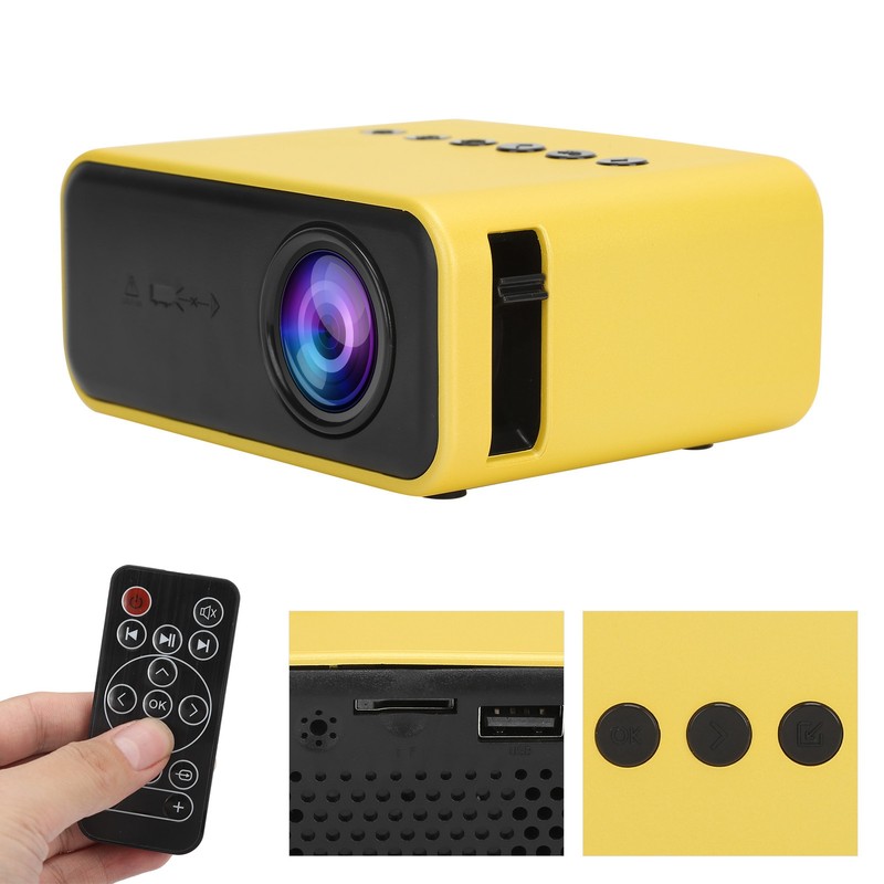 YT500 Mini Projector Portable Movie Projector with Audio and Video/USB/Memory