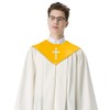 IvyRobes Unisex One-Color V Shape Choir Stole With Cross Gold