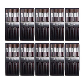 JapanBargain 4509x10, Bamboo Chopsticks Reusable Japanese Chinese Korean Wood Chop Sticks Hair Sticks 5 Pair Gift Boxed Set Dishwasher Safe, 9 inch, Silver-Cat, Set of 10