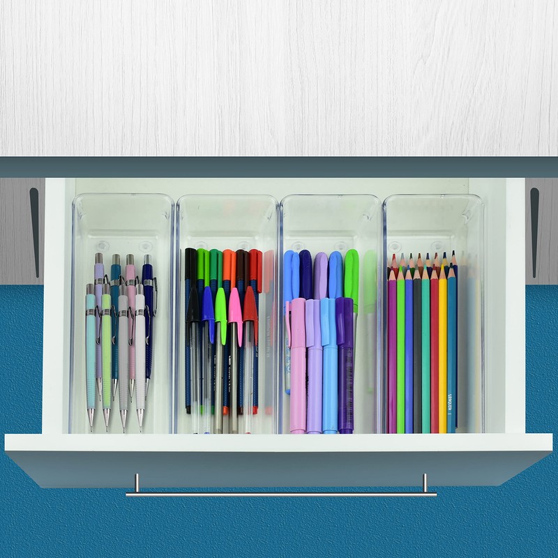 Acrimet Drawer Organizer Modular, Box Tray Storage Bins for Office,