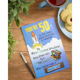 UK Greetings 50th Birthday Card for Him/Her/Friend - Nostalgic Design, 149mm x 229mm