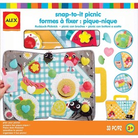 ALEX Snap-to-It Picnic - Button, Snap, Zip and Lace Toy - Increases Dexterity and Coordination While Having Fun