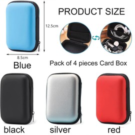 TRLREQ Set of 4 Playing Card Case for UNO & Trading Cards, Waterproof Storage Box with TÜV Certification, Compact 11 x 7.5 x 4 cm for Travel, Pub Evenings & Dementia Therapy, red